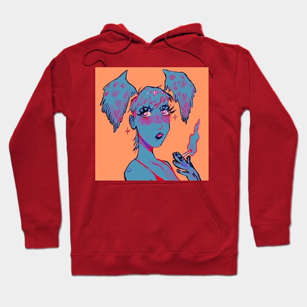 Smoking girl Hoodie by snowpiart